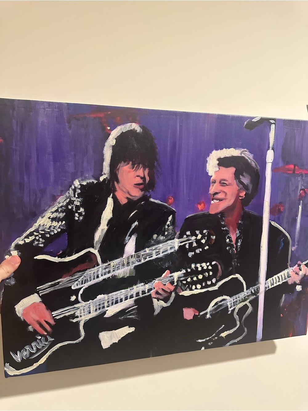 Bon Jovi Richie Sambora Purple Rock Duo Art Painting 18x24 painting